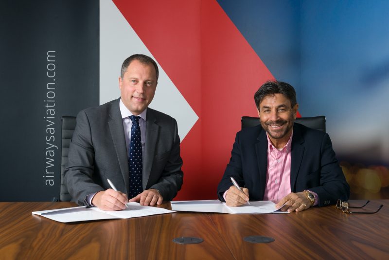 Ian Cooper CEO Airways Aviation and Abdullah Al Ansari Director Emirates Aviation Services