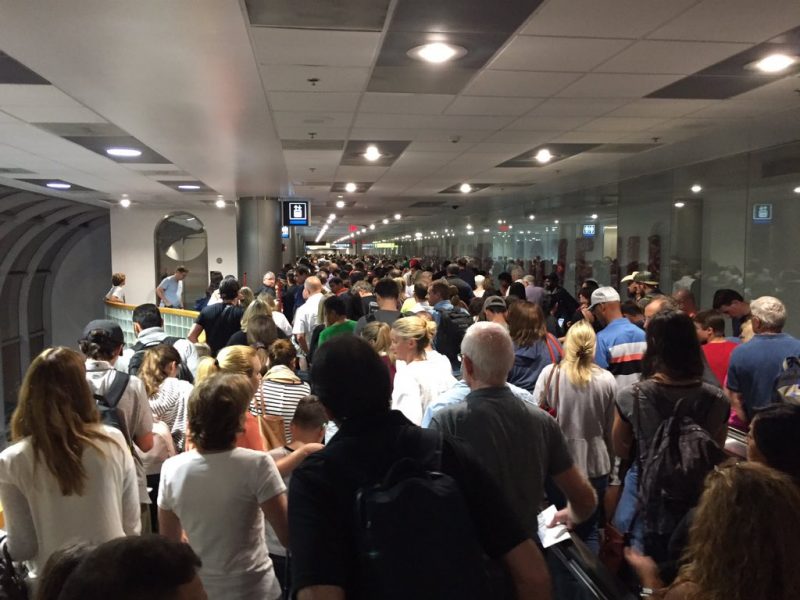 US Airport Customs:  Panic attacks, Shoving, Chaos.