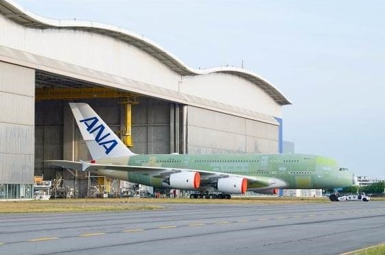 First ANA Airbus A380 rolls out of final assembly line in Toulouse