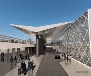 Graphic showing the future new terminal at Thessaloniki Airport