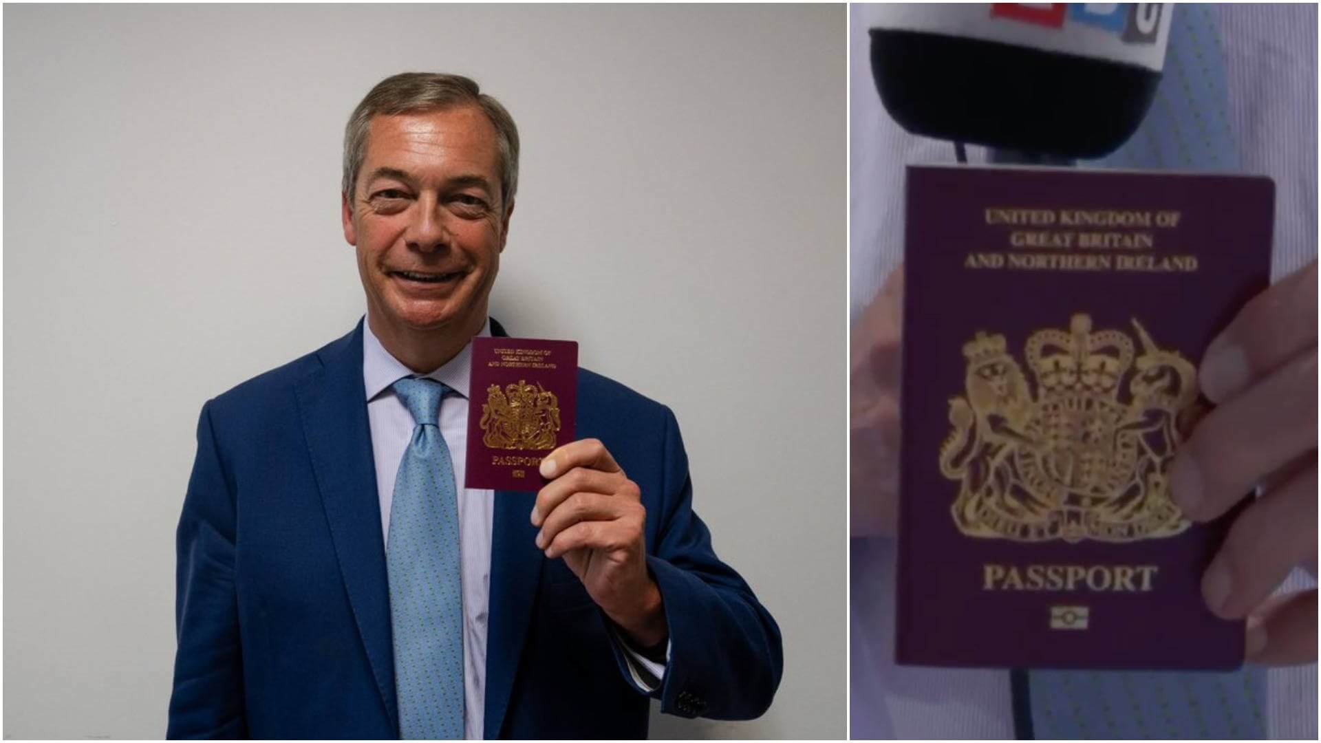 Chief Brexiteer Farage Shows Off His New Eu Free Uk Passport