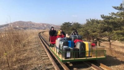 A new Travel Option: Crossing the border pushing a railroad trolley