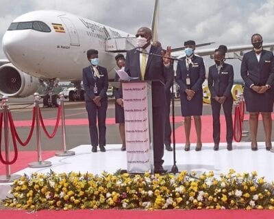 New Uganda Airlines aircraft arrives full of medical hope