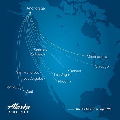 Alaska Airlines adds new nonstop flight from Anchorage to Minneapolis-St. Paul